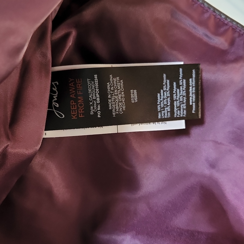Joules Burgundy Caldcott Puffer Coat - Picture 7 of 11